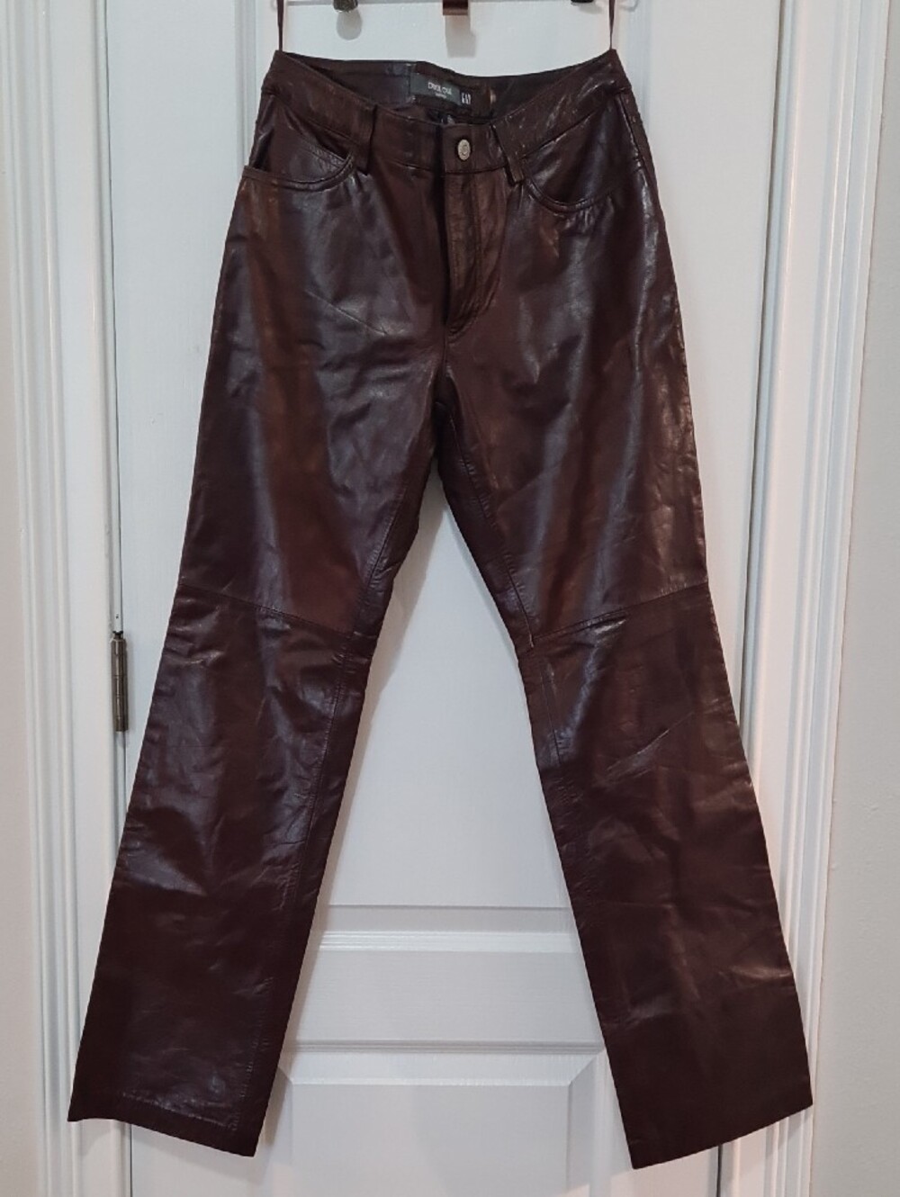 GAP - Y2k Women's Leather Bootcut Jeans in Dark Brown